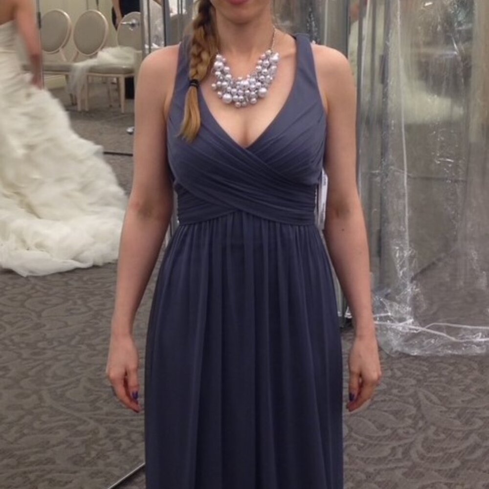 David's Bridal Bridesmaid Dress Color Pewter - Size 0